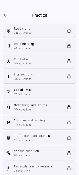 Topic practice in the app